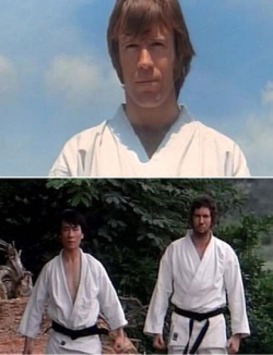 I tre "cattivi" del film:Chuck Norris, Whang In-Sik e Bob Wall